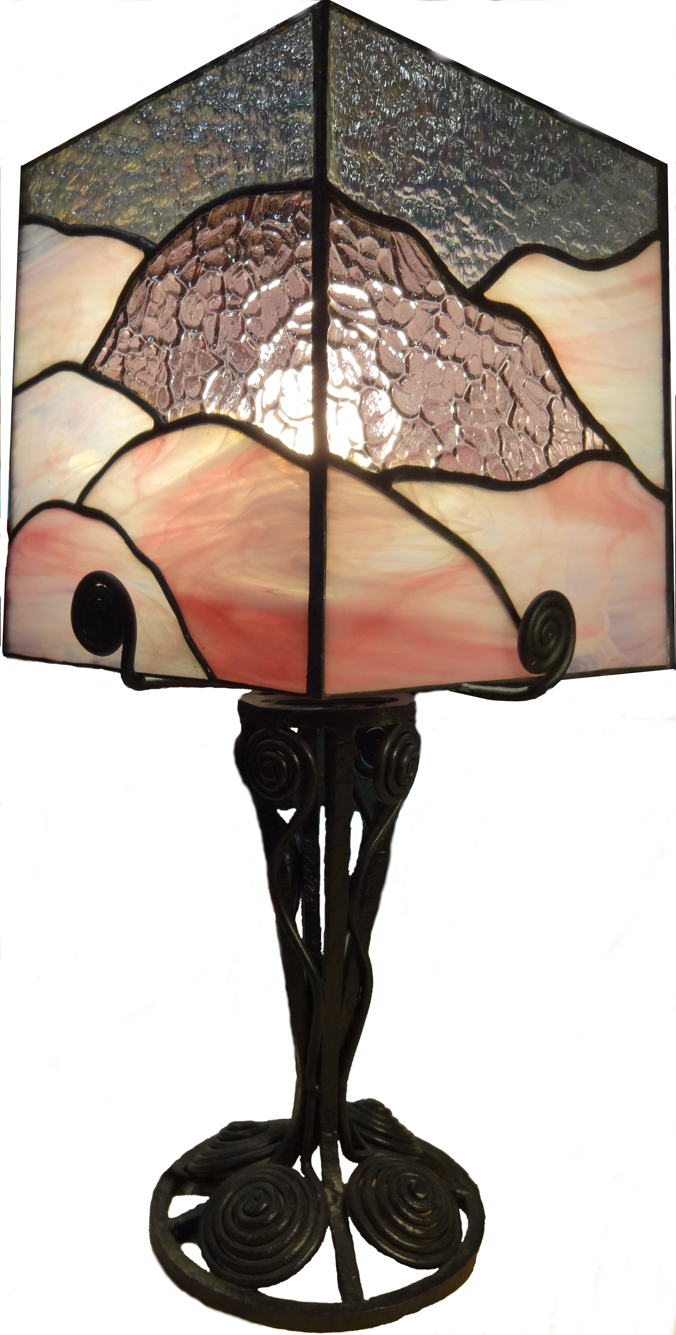 Lampe Vitrail Tiffany "La vie en Rose"
