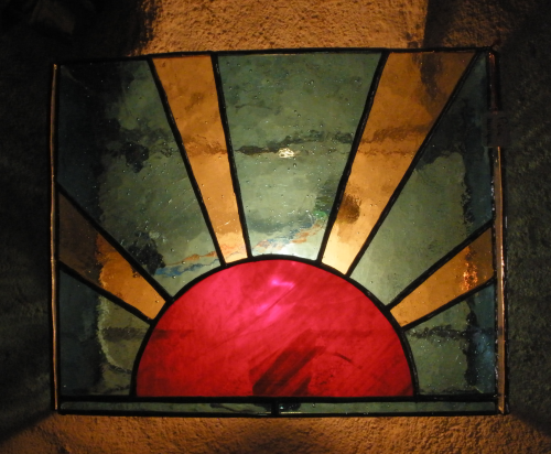 Applique "Soleil Levant" - Vitrail Tiffany - VENDU