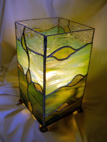 Lampe "Océane" en Vitrail Tiffany - VENDU