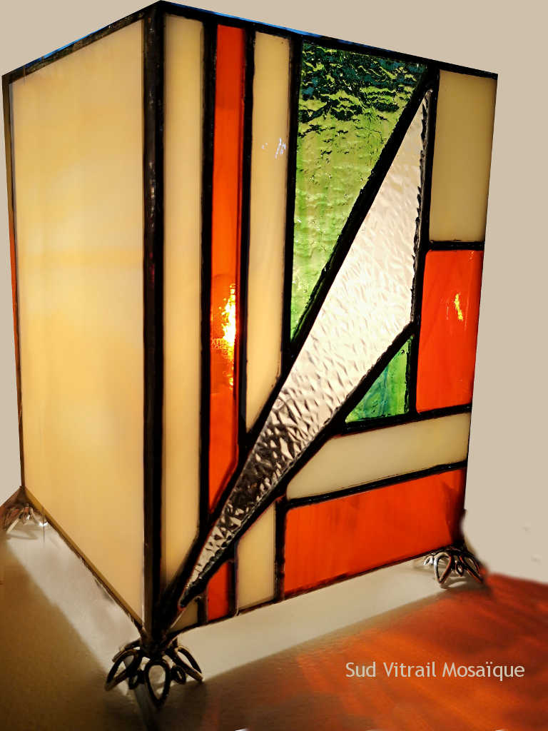 Lampe Art Déco en Vitrail "Tiffany" - Sud Vitrail Mosaïque