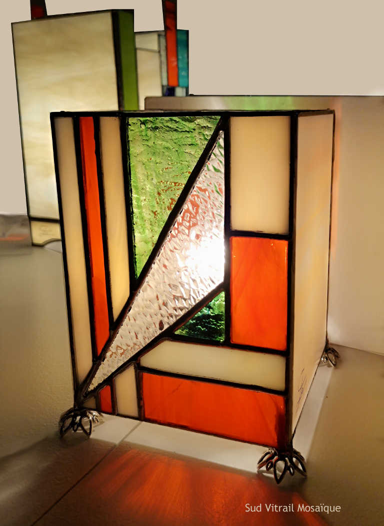 Lampe en Vitrail "Tiffany" - Art déco - Sudvitrailmosaique