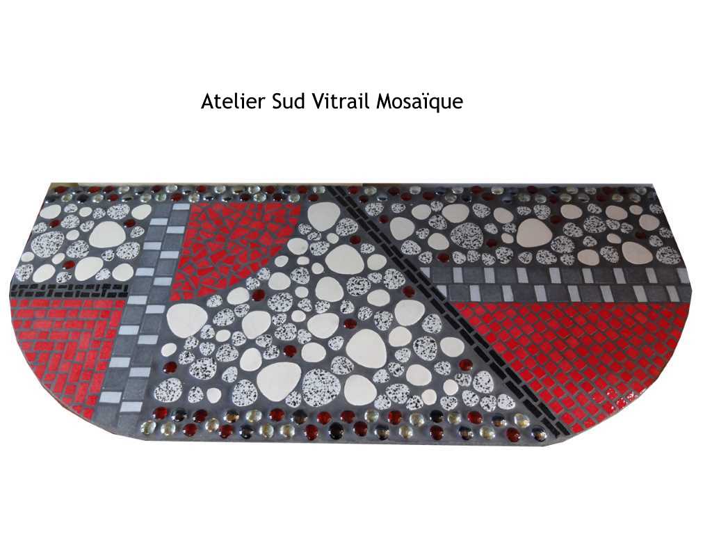 Plateau de console Art déco en mosaïque - Sud Vitrail Mosaique