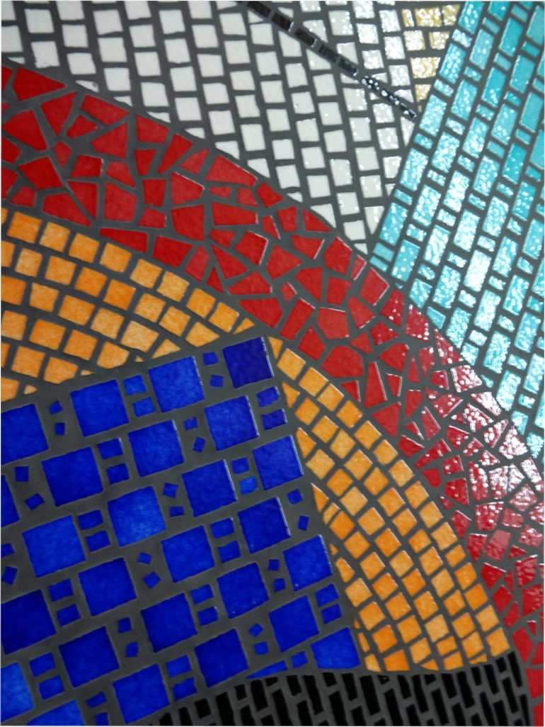 Détail d'une mosaique en Emaux de Briare de Sud Vitrail Mosaique