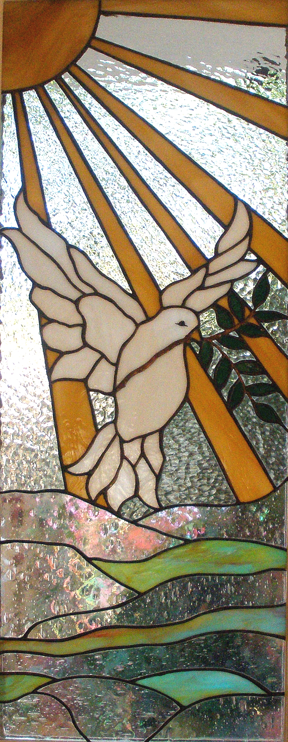 Colombe de la paix en Vitrail Tiffany - Sud Vitrail Mosaique