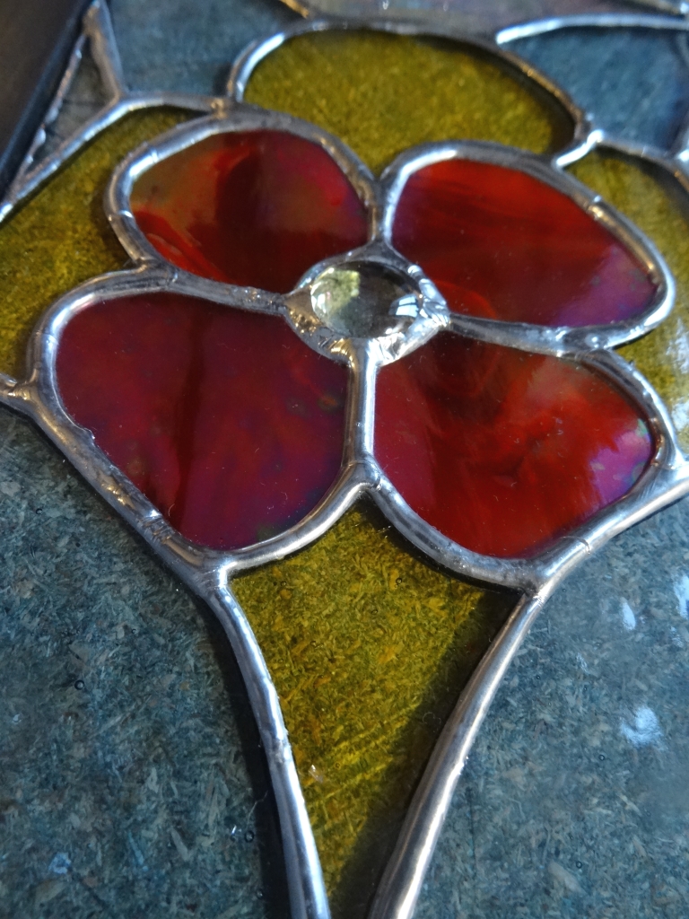 Imposte floral en Vitrail Tiffany - Sud Vitrail Mosaïque