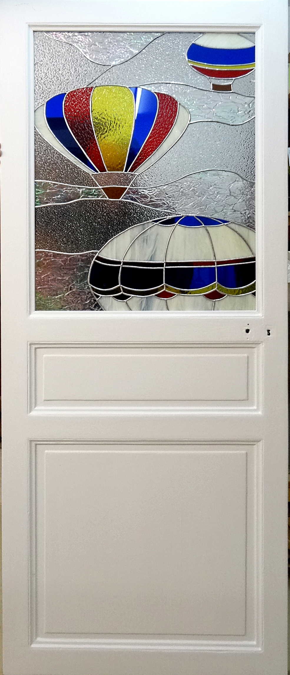 Porte Vitrail Tiffany - Montgolfière - Sudvitrailmosaique