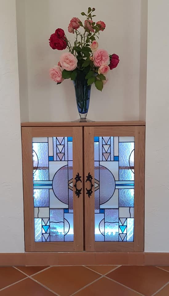 Porte en Vitrail Tiffany Art Déco pour Meuble - Sudvitrailmosaique