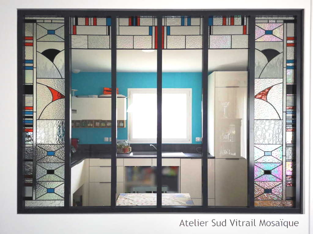 Verrière en Vitrail Tiffany - Art déco - Sud Vitrail Mosaique