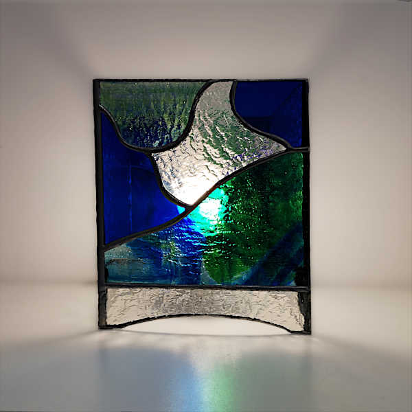 Lampe océane vitrail Tiffany - Sud Vitrail Mosaique